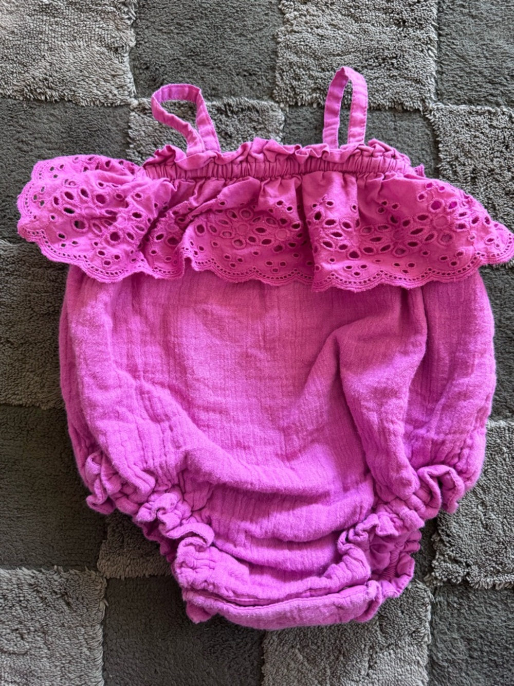 GAP Pink Eyelet Ruffle Baby One-Piece Bodysuit